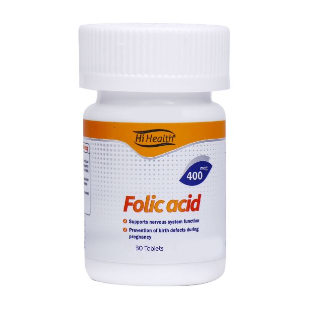 قرص فولیک اسید 400 میکروگرم های هلث 30 عدد - HI Health Folic Acis 400 mcg 30 Tabs