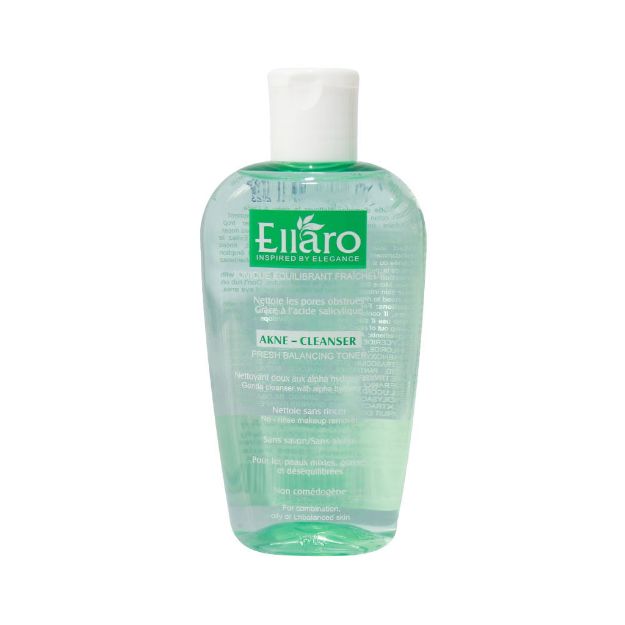 تونر پاک کننده صورت و آرایش فرش بالانسینگ الارو مناسب پوست چرب 200 میلی لیتر - Ellaro Fresh balancing Toner (Acne Line) 200 ml