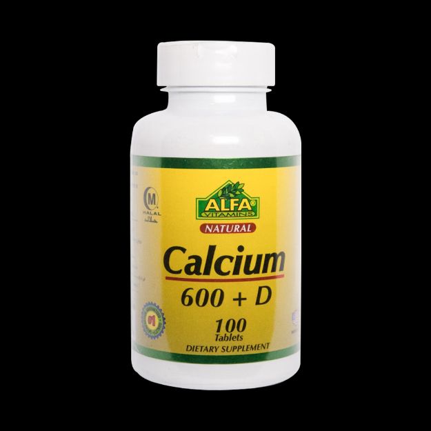 قرص کلسیم 600 و ویتامین D آلفا ویتامینز ۱۰۰ عدد - ALFA Vitamins Calcium 600 mg + Vitamin D 100 Tabs