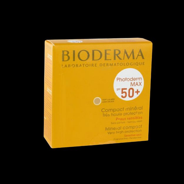 کرم پودر ضد آفتاب فتودرم مکس کامپکت ⁺SPF50 بایودرما ۱۰ گرم - Bioderma Photoderm Max Compact Mineral Tinted Cream SPF50⁺ 10 g