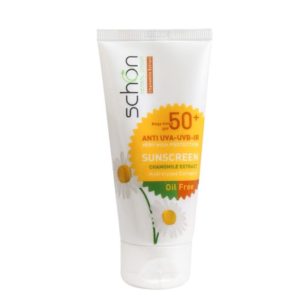 کرم ضد آفتاب فاقد چربی شون ⁺SPF50 مناسب پوست های مختلط و چرب ۵۰ میلی لیتر - Schon Oil Free Sunscreen SPF50⁺ Cream For Combination And Oily Skins 50ml