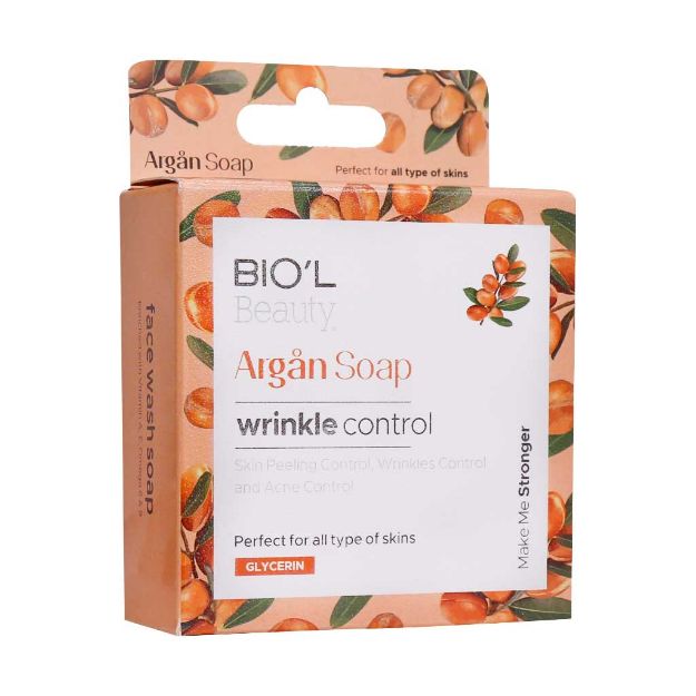 صابون پاک کننده صورت بیول حاوی روغن آرگان مناسب انواع پوست 100 گرم - Biol Wrinkle Control Argan Soap 100 gr