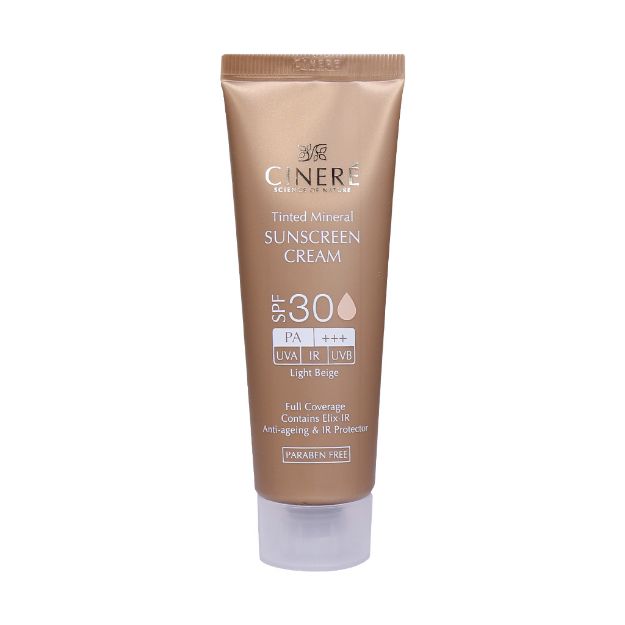 کرم ضد آفتاب رنگی SPF30 سینره فاقد چربی مناسب انواع پوست 50 میلی لیتر - Cinere Mineral Sunscreen Cream SPF30⁺ All of Skin 50 ml