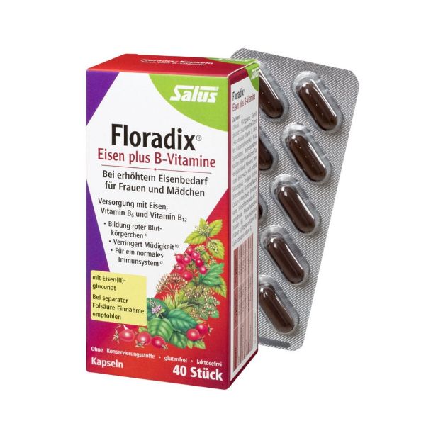 کپسول آهن و ویتامین ب فلورادیکس 40 عدد - Floradix Eisen Plus B Vitamine 40 caps