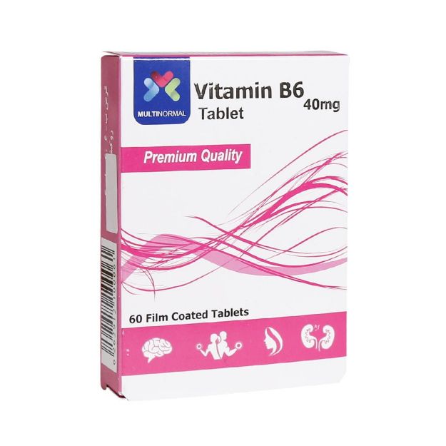 قرص ویتامین B6 مولتی نرمال 60 عدد - Multi Normal Vitamin B6 40 mg 60 Tablets