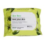 دستمال مرطوب پاک کننده آرایش حاوی عصاره درخت چای بیول 20 عدد - Biol Tea Tree Make Up Remover For Oily Skin 20 Wipes