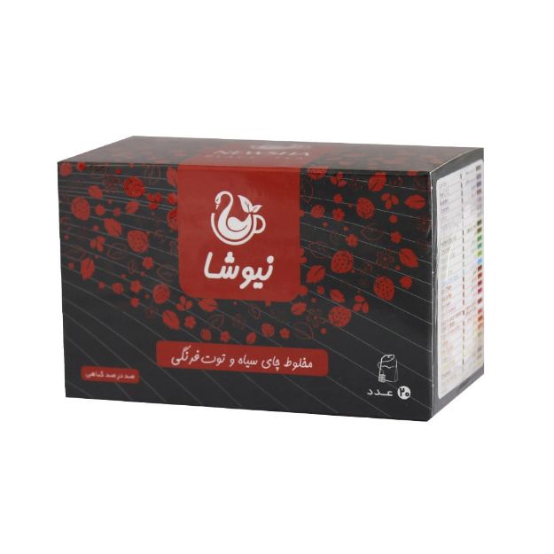 مخلوط چای سیاه و توت فرنگی نیوشا ۲۰ عددی - Newsha Strawberry and Black Tea 20 Teabag