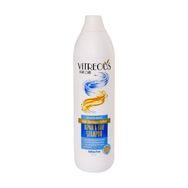 شامپو کراتین بدون سولفات ویتروس مناسب موهای آسیب دیده 400 میلی گرم - Vitreous Repair And Care Shampoo For Damaged Hair 400 g