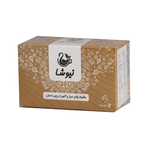 مخلوط چای سبز و آلوئه ورا با پودر عسل نیوشا ۲۰ عددی - Newsha Aloe Vera and Honey and Green Tea 20 Teabags