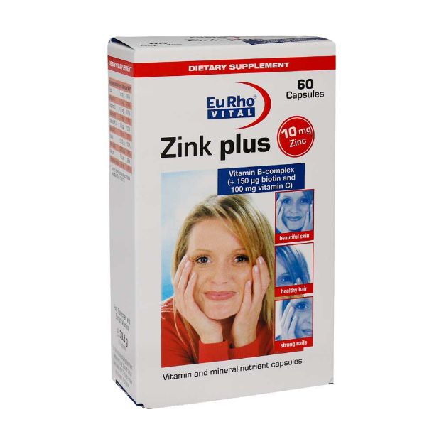 کپسول زینک پلاس (۱۰ میلی گرم) یوروویتال ۶۰ عدد - EuRho Vital Zink plus 10 mg 60 Caps