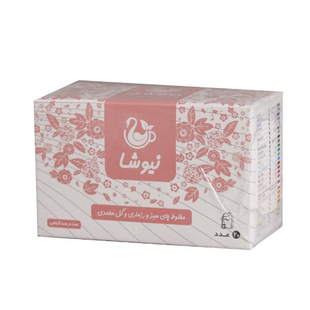 مخلوط چای سبز رزماری و گل محمدی نیوشا ۲۰ عددی - Newsha Damask Rose and Rosemary and Green Tea 20 Teabag