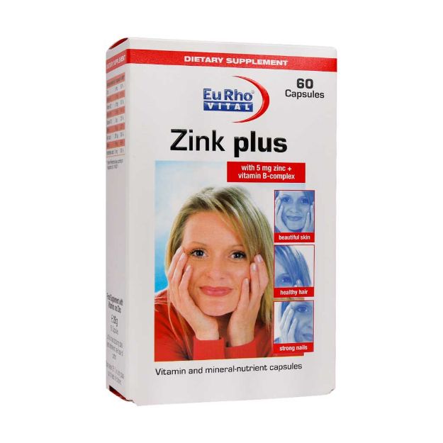 کپسول زینک پلاس (۵ میلی گرم) یوروویتال ۶۰ عدد - EuRho Vital Zink Plus 5mg 60 Caps