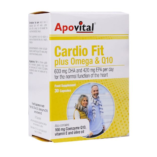 کپسول کار دیوفیت پلاس امگا و کیوتن آپوویتال 30 عدد - Apovital Cardio Fit Plus Omega And Q10 30 Caps