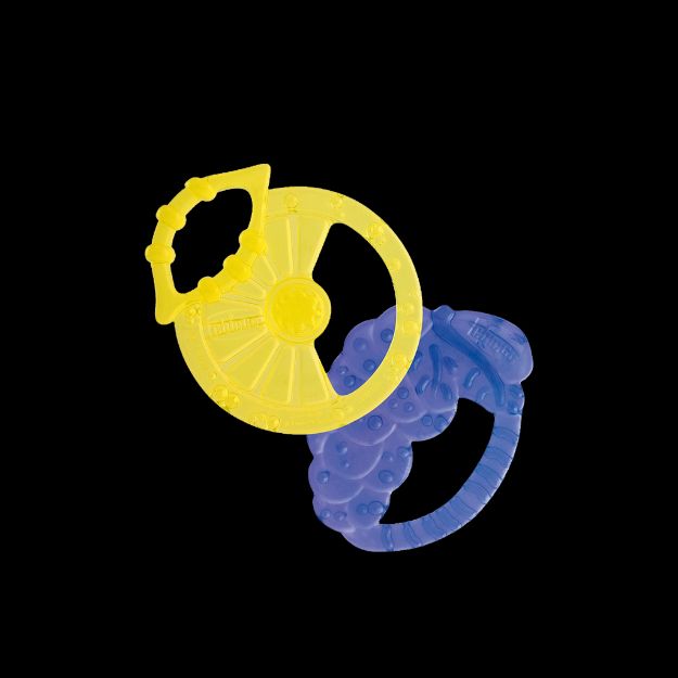 دندان گیر۲ تایی سیلیکونی چیکو طرح میوه کد ۰۲۵۷۸ مناسب نوزادان بالای ۲ ماه - CHICCO SILICONE TEETHING RING Code 02578