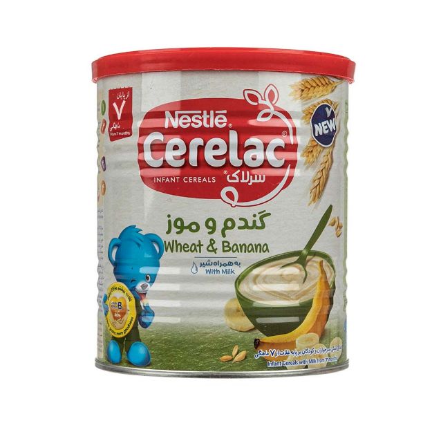 سرلاک گندم و موز به همراه شیر نستله از پایان 7 ماهگی 400 گرم - Nestle Cerelac Wheat And Banana With Milk 400 g