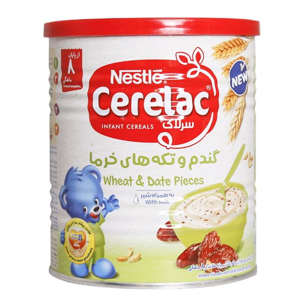 سرلاک گندم و تکه های خرما به همراه شیر نستله مناسب کودکان از پایان ۸ ماهگی ۴۰۰ گرم - Nestle Cerelac Wheat & Date Pieces With Milk 400g