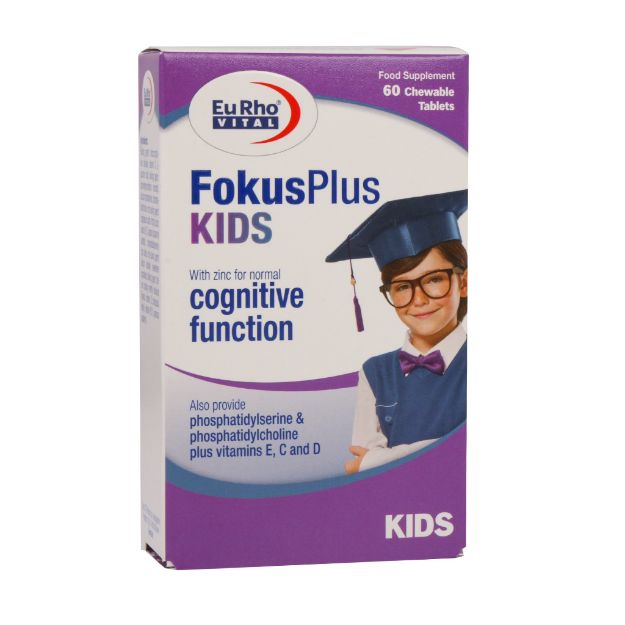 قرص جویدنی فوکوس پلاس کیدز یوروویتال 60 عدد - Eurhovital Fokus Plus Kids 60 Chewable Tablets