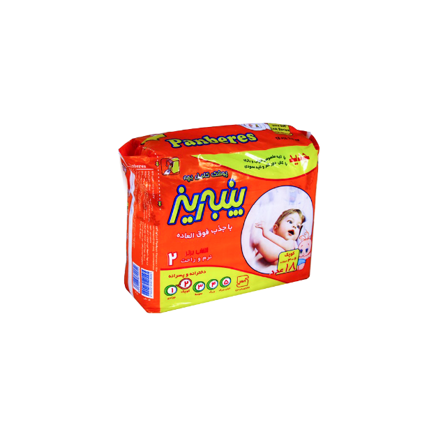 پوشک شماره ۲ با پوشش کتانی (۳ تا ۶ کیلوگرم) پنبه ریز ۱۸ عددی - Panberes Baby Diaper 18 Pcs