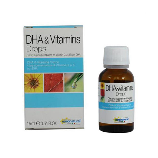 قطره دی اچ آ و ویتامین یورو نچرال ۱۵ میلی لیتر - Euronatural DHA and vitamins drops 15 ml