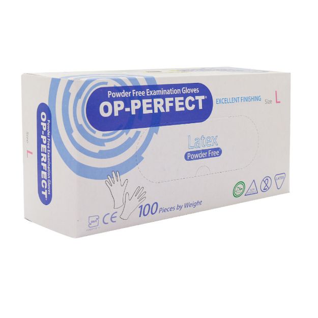 دستکش لاتکس بدون پودر اپی پرفکت سایز بزرگ 100 عدد - Op Perfect Latex Powder Free Glove 100 Pieces