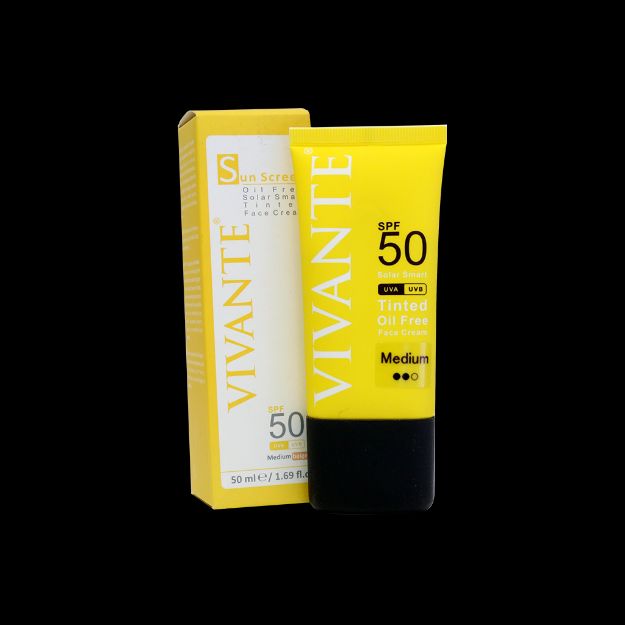 کرم ضد آفتاب رنگی فاقد چربی ویوانته SPF50 حجم ۵۰ میلی لیتر - Vivante Sun Screen SPF50 Oil Free Tinted Face Cream 50 ml