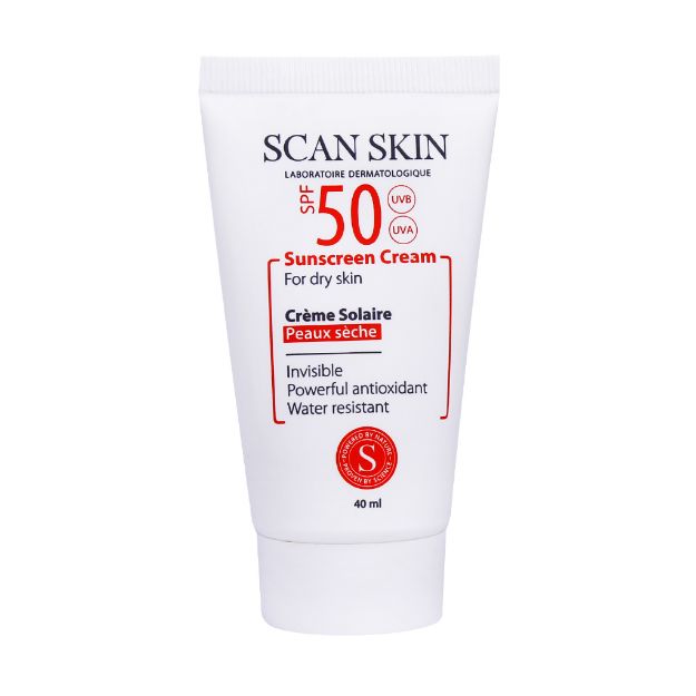 کرم ضد آفتاب بی رنگ پوست خشک SPF50 اسکن اسکین 40 میلی لیتر - Scan Skin sunscreen cream for dry skin SPF50 invisible 40ml