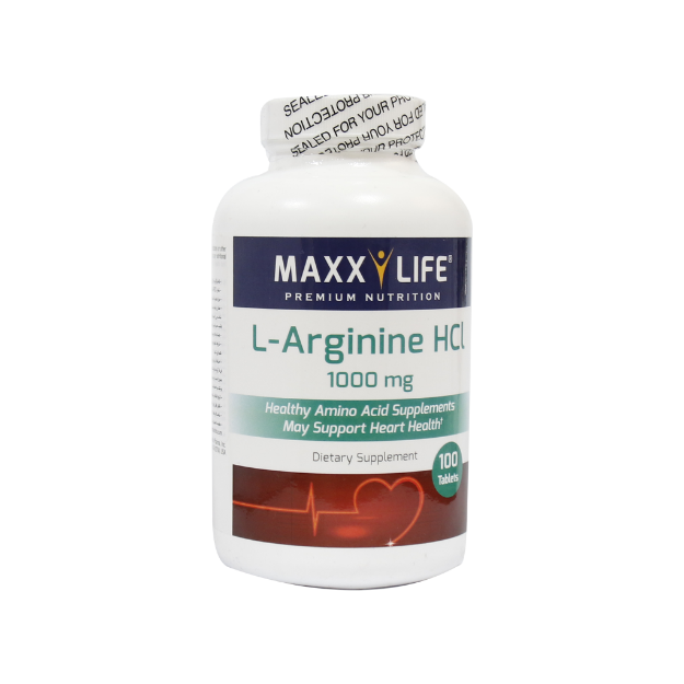 قرص ال آرژنین اچ سی ال 100 میلی گرم مکس لایف 100 عدد - Maxx Life L-Arginine HCl 1000 mg 100 Tabs