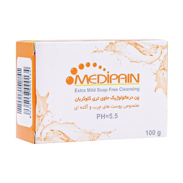 پن مدیپن درماتولوژیک حاوی تری کلوکربان مناسب پوست های چرب 100 گرم - Medipain Anti Bacterial Syndet Bar + TCC 1% 100 g