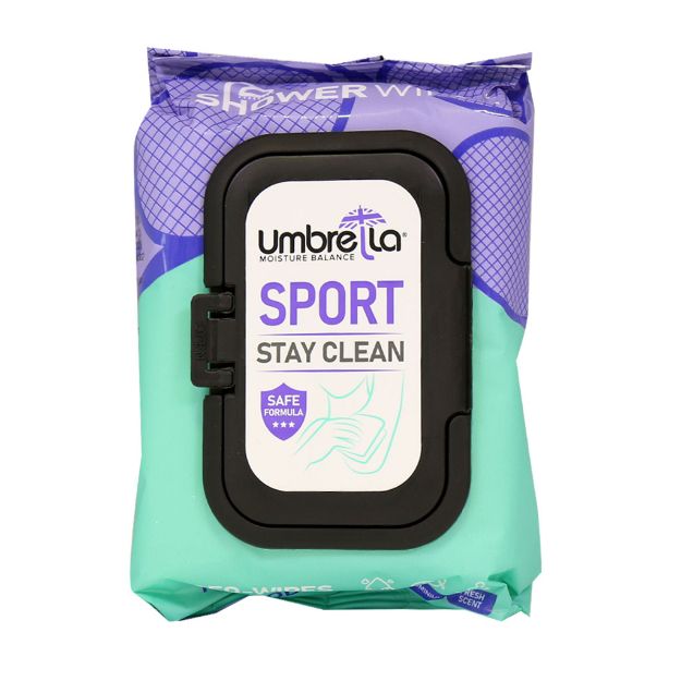 دستمال مرطوب خوشبو کننده بدن اسپورت آمبرلا 50 عدد - Umbrella Sport Stay Clean Deo Wipes 50 Pcs