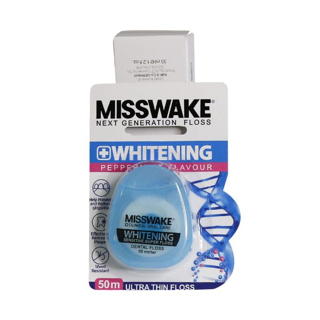 نخ دندان مدل وایتنینگ میسویک 50 متر - Misswake Whitening Sensitive Super Floss 50 meters