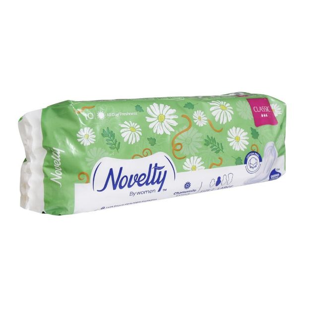 نوار بهداشتی کتانی سایز بزرگ کلاسیک ناولتی بسیار ضخیم 10 عدد - Novelty Classic Women Pad Cotton Feel 10 pads