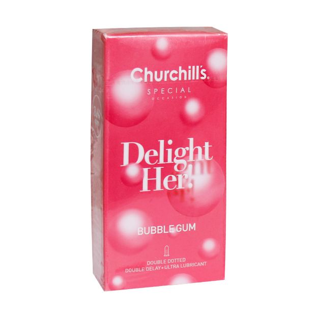 کاندوم دیلایت هر چرچیلز با اسانس آدامس بادکنکی 12 عدد - Churchills Delight Her Bubble Gum Condoms 12 Pcs