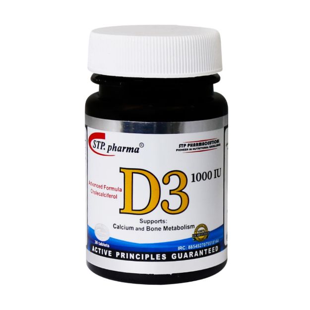 قرص ویتامین D3 1000 واحد اس تی پی فارما 30 عدد - STP Pharma D3 1000 IU 30 Tablets