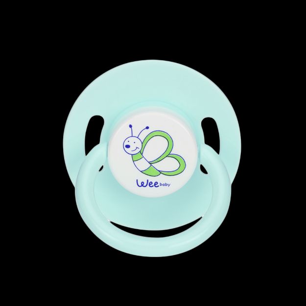 پستانک سر گرد شماره۱ وی بیبی مناسب کودکان ۰ تا ۶ ماه کد ۸۵۵ - Wee Baby Round Soother Covered With Handle Code 855