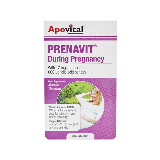 قرص و کپسول پریناویت آپوویتال ۴۵ عدد - Apovital Prenavit During Pregnancy 45 Tabs & Caps