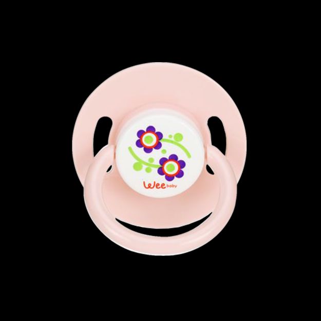 پستانک سرگرد شماره ۳ وی بیبی مناسب کودکان ۱۸ ماه به بالا کد ۸۵۷ - Wee Baby Round Soother Covered With Handle Code 857