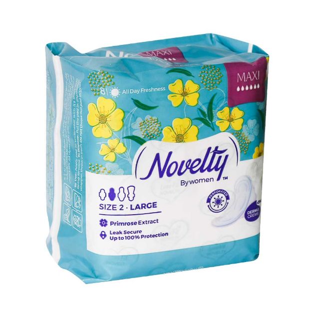 نوار بهداشتی مشبک سایز بزرگ مکسی ناولتی ضخیم 8 عدد - Novelty Maxi Women Pad 8 pads