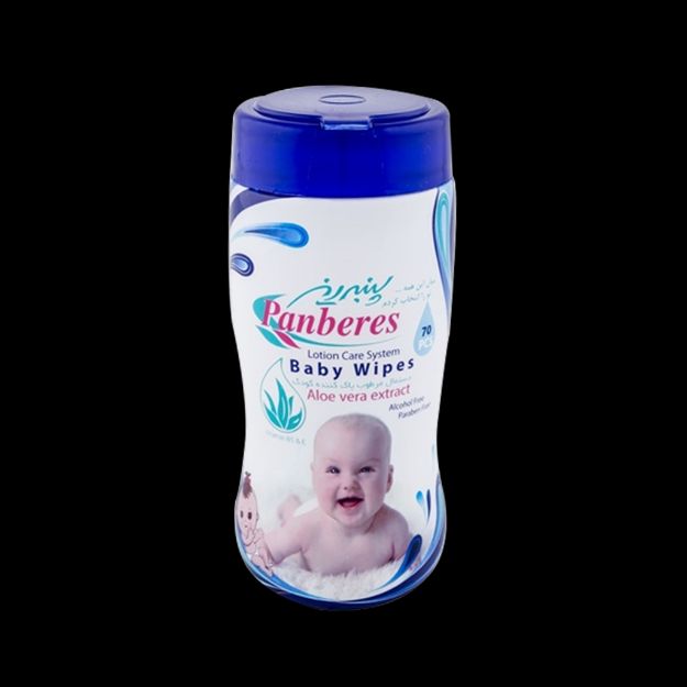 دستمال مرطوب استوانه ای کودک پنبه‌ ریز ۷۰ عددی - Panberes Baby Wipes 70 Pcs