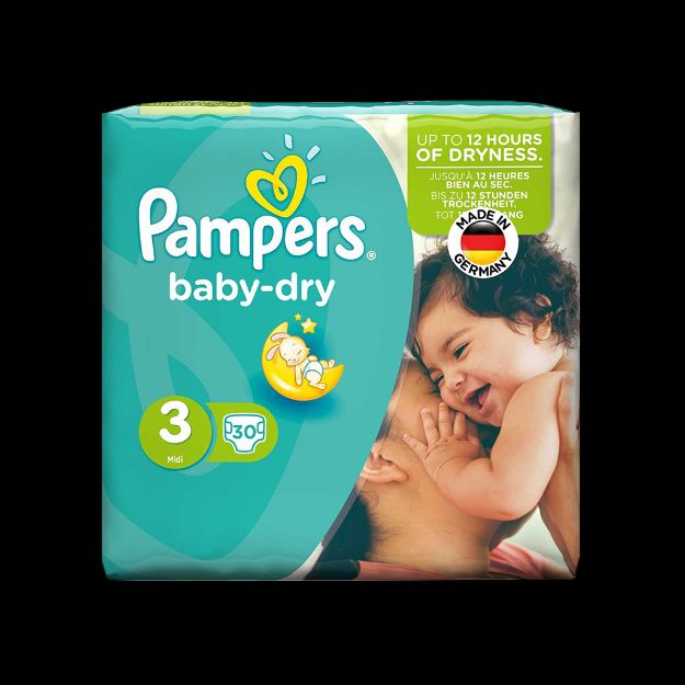 پوشک سایز ۳ پمپرز مدل baby dry بسته ۳۰ عددی - Pampers Baby Dry Size 3 Diaper 30 Pcs