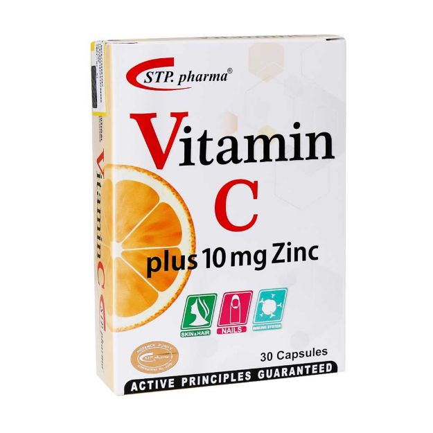 کپسول ویتامین C همراه با زینک اس تی پی فارما 30 عدد - STP Pharma Vitamin C Plus 10 mg Zinc 30 Capsules