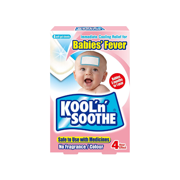 پد ژلی خنک کننده و تب بر نوزاد کوبایاشی ۴ عدد - Kobayashi Kooln Soothe Babies Fever 4 Soft Gel Sheets