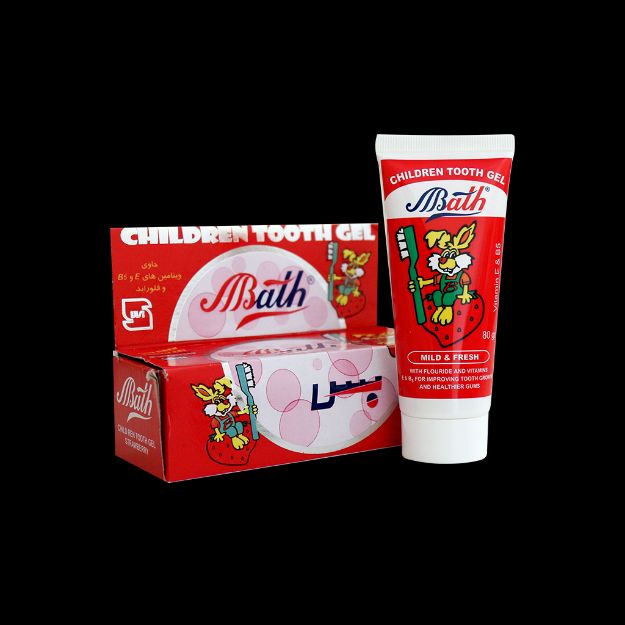 خمیر دندان ژله ای کودک بس با طعم توت فرنگی ۸۰ گرم - Bath Children Tooth Gel Strawberry 80 gr