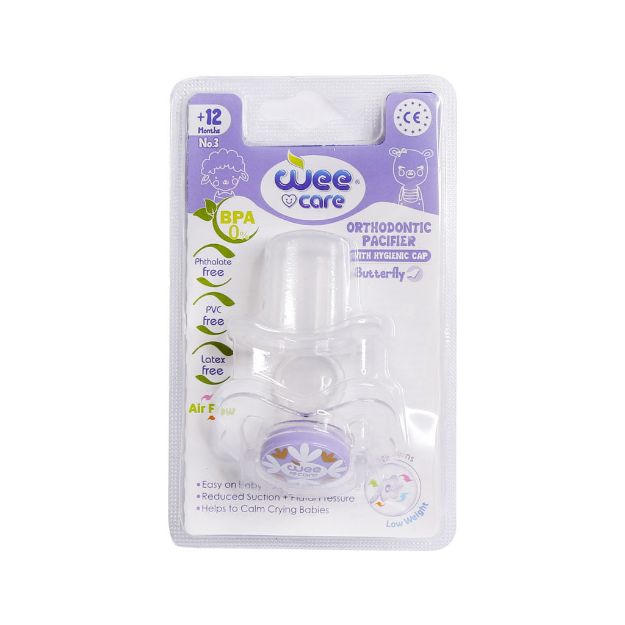 پستانک ارتودنسی وی کر کد 129 همراه با درپوش - Weecare Silicone Orthodontic Pacifier Code 129