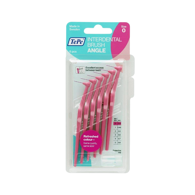 مسواک بین دندانی دسته دار سایز ۰ تپه ۶ عددی - Tepe Size 0 Angle Interdental Brushes 6 Brushes