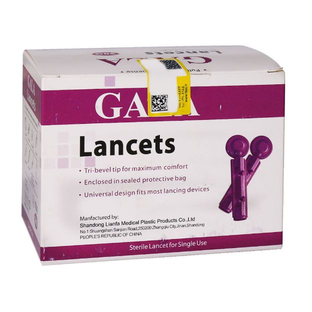 سوزن تست قند خون گالا مدل 30G بسته 100 عددی - Gala Lancets Model 30G