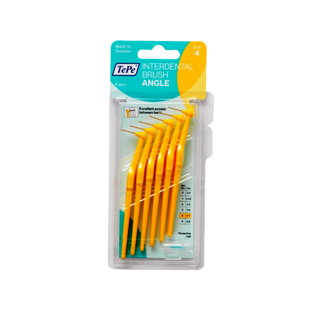 مسواک بین دندانی دسته دار سایز ۴ تپه ۶ عددی - Tepe Size 4 Angle Interdental Brushes 6 Brushes