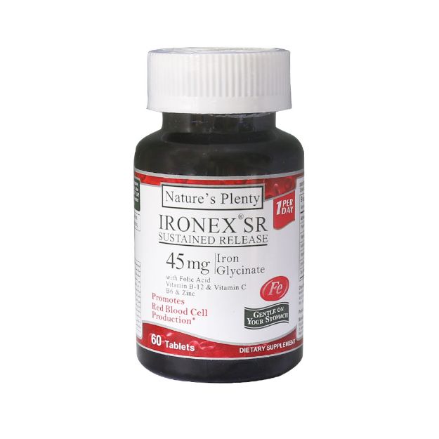 قرص آهن آیرونکس اس آر نیچرز پلنتی 60 عدد - Natures Plenty Ironex SR 60 Tabs