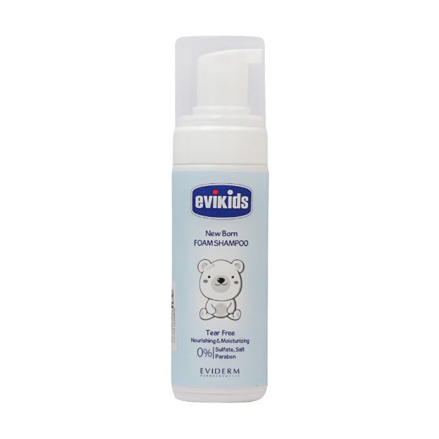 شامپو فوم سر و بدن کودک اویکیدز اویدرم 150 میلی لیتر - Eviderm Evikids New Born Foam Shampoo 150 ml