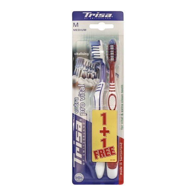 پک 2 عددی مسواک اکسترا پروویتال تریزا - Trisa Professional Care Toothbrush 2 pcs