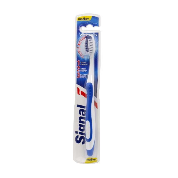 مسواک سیگنال مدل Triple Action با فرچه متوسط - Signal Triple Action Toothbrush Size Medium